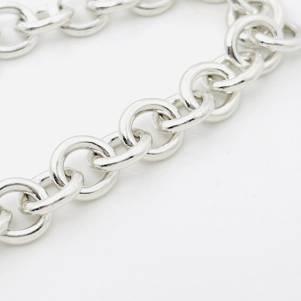 Please Return to Tiffany Heart Tag Charm Key Bracelet Medium 7.5" - Picture 4 of 5